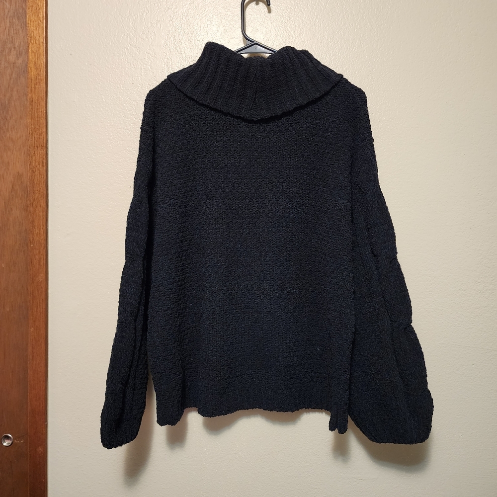 Seven7 Black Chenille Cowl Neck Sweater - Picture 8 of 14